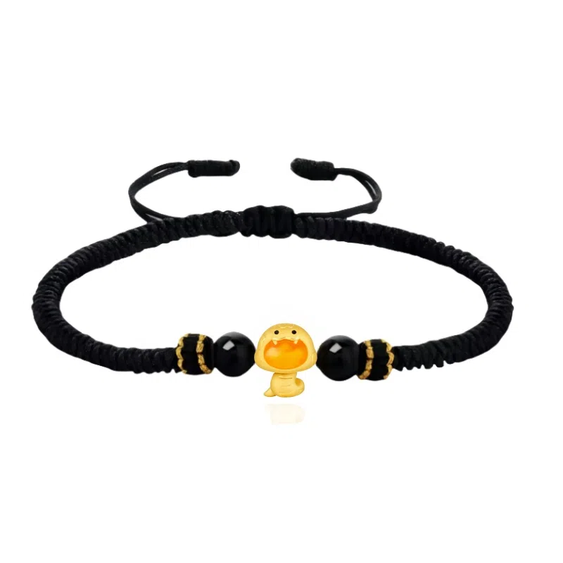 幸囍礼 好运蛇来运转扭扭蛇 生肖蛇本命年招财纳福 日常搭配小众配饰 玛瑙 手链 男女同款情侣款