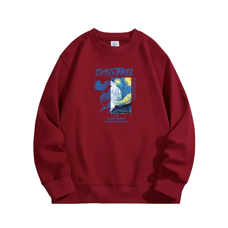 莫代尔 舒适亲肤潮流休闲时尚圆领字母长袖上衣可外穿打底衣 男女同款