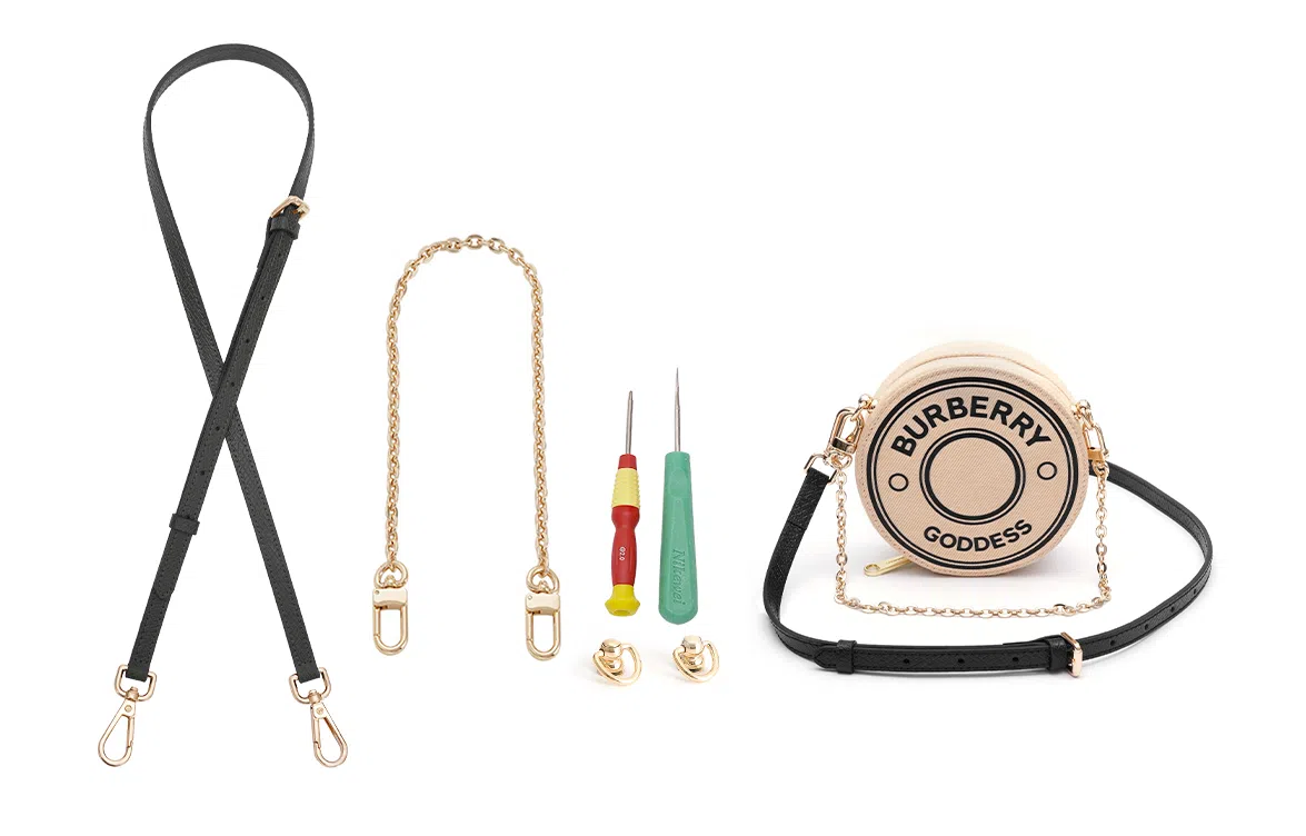 Lanbofan Burberry Portable Makeup Bag Strap Replacement Brown Black