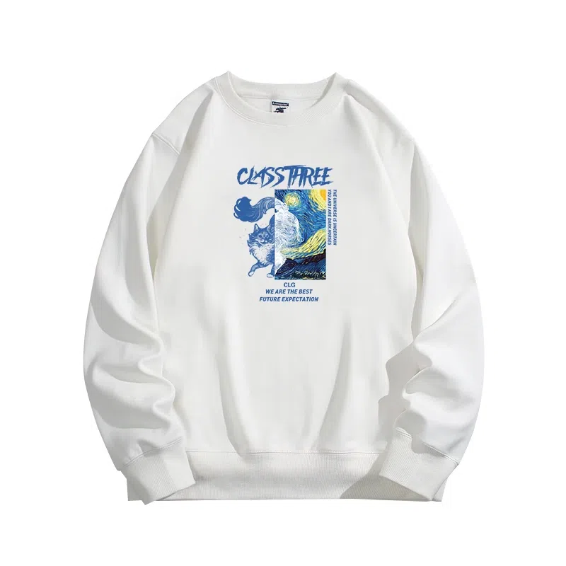 莫代尔 舒适亲肤潮流休闲时尚圆领字母长袖上衣可外穿打底衣 男女同款