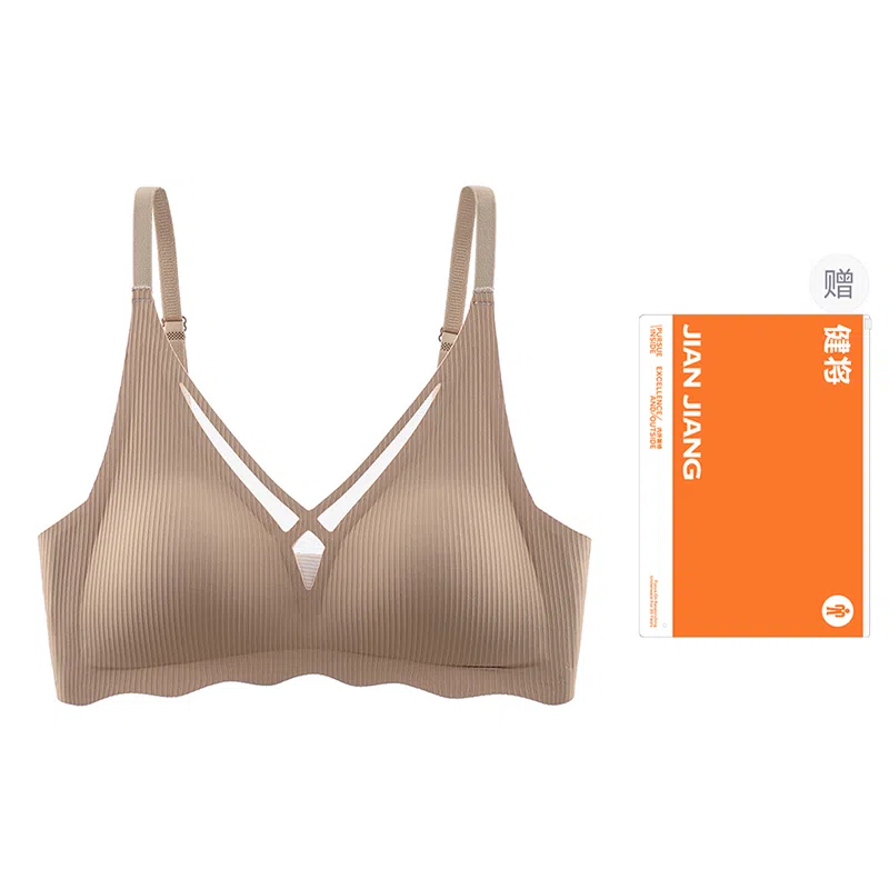 健将 无痕轻薄显小上托提拉收副乳法式三角杯网纱文胸 女款 礼袋装