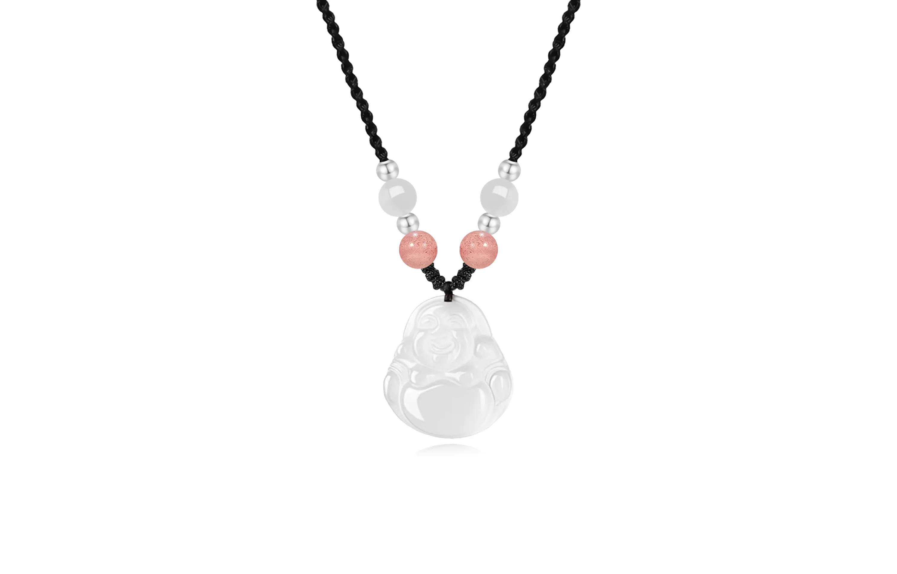 中国珠宝 新中式复古国风弥勒佛笑脸吊坠  高级感玉佛温柔气质平安好运锁骨链 玉髓 项链 男女同款情侣款