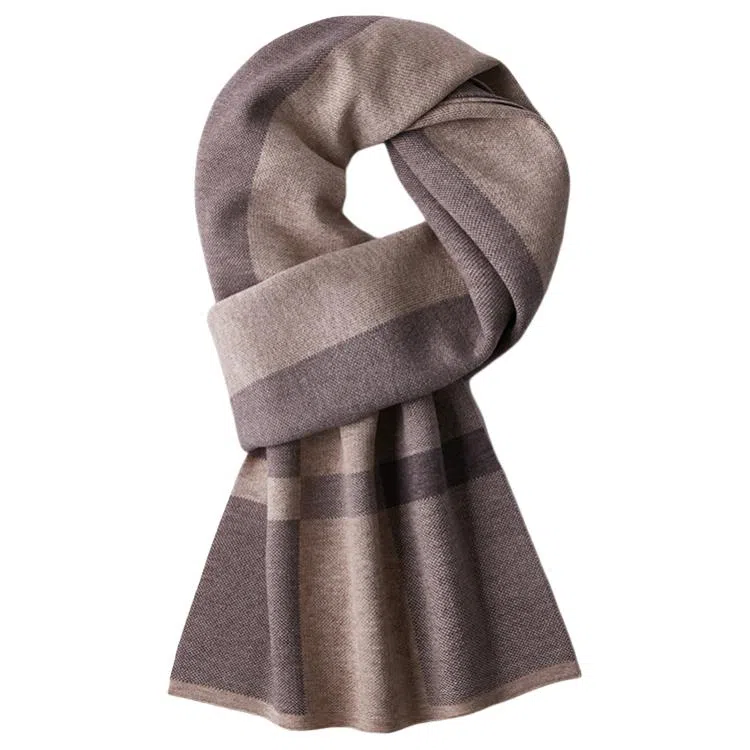 红豆 保暖加厚时尚百搭针织 羊毛 围巾 男款