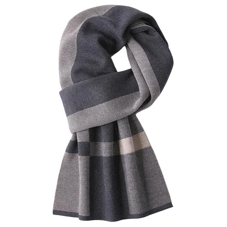 红豆 保暖加厚时尚百搭针织 羊毛 围巾 男款