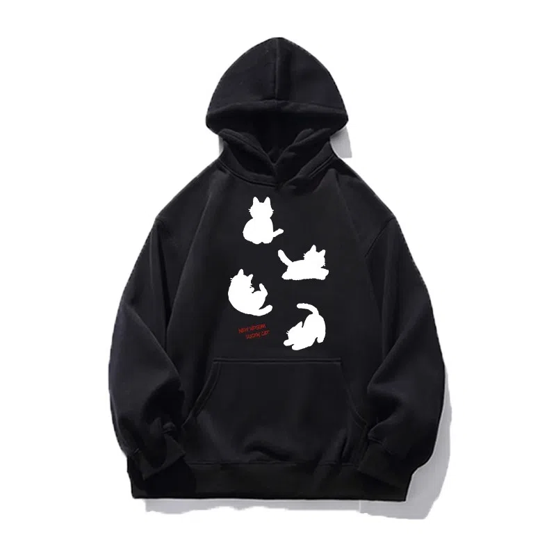 莫代尔 舒适亲肤潮流卡通时尚印花简约休闲连帽长袖可外穿打底衣 男女同款