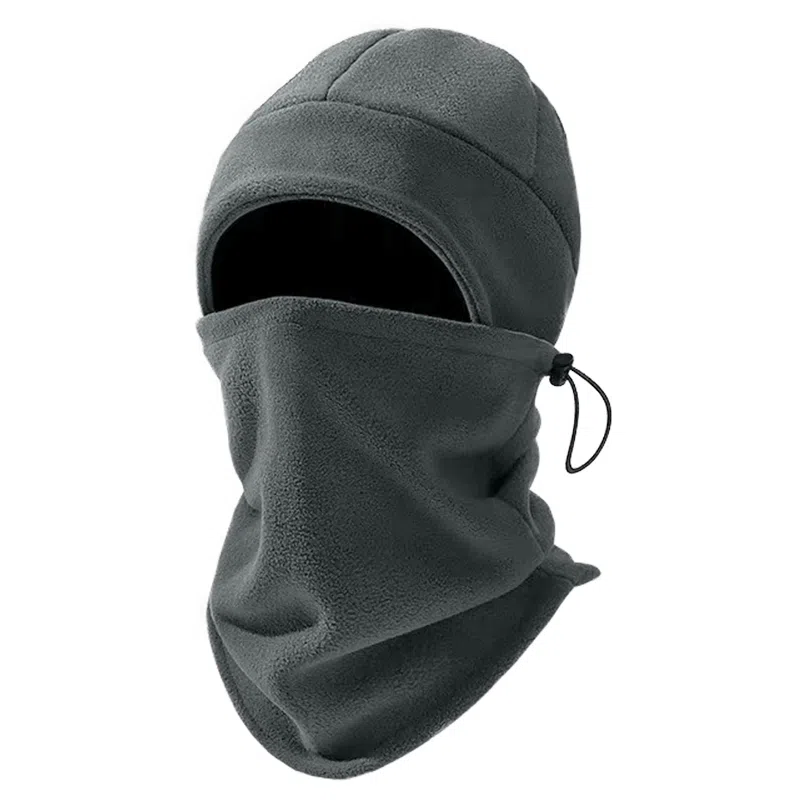 浪莎 户外骑车两件套保暖防寒加绒加厚纯色定制 聚酯纤维 套头帽 男款