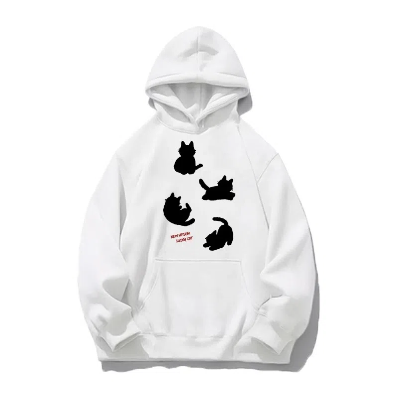 莫代尔 舒适亲肤潮流卡通时尚印花简约休闲连帽长袖可外穿打底衣 男女同款