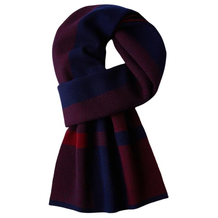 红豆 保暖加厚时尚百搭针织 羊毛 围巾 男款