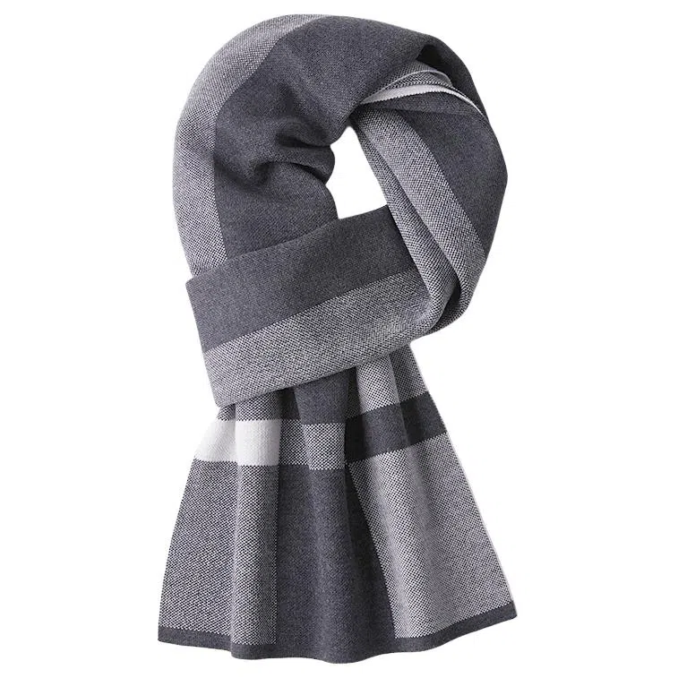 红豆 保暖加厚时尚百搭针织 羊毛 围巾 男款