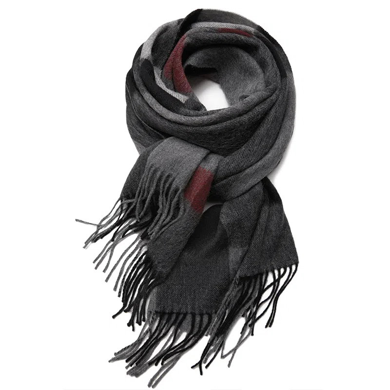 红豆 保暖百搭格纹时尚简约经典英伦格子 羊毛 绒线围巾 女款