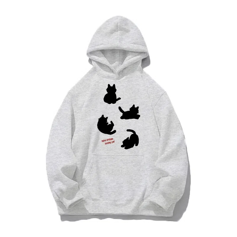 莫代尔 舒适亲肤潮流卡通时尚印花简约休闲连帽长袖可外穿打底衣 男女同款