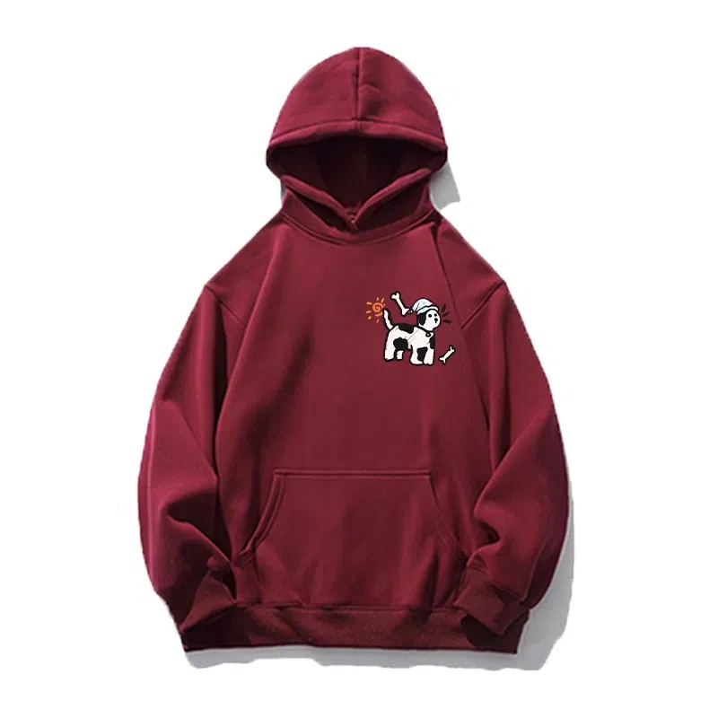 莫代尔 舒适亲肤卡通潮流时尚印花休闲连帽长袖可外穿打底衣 男女同款