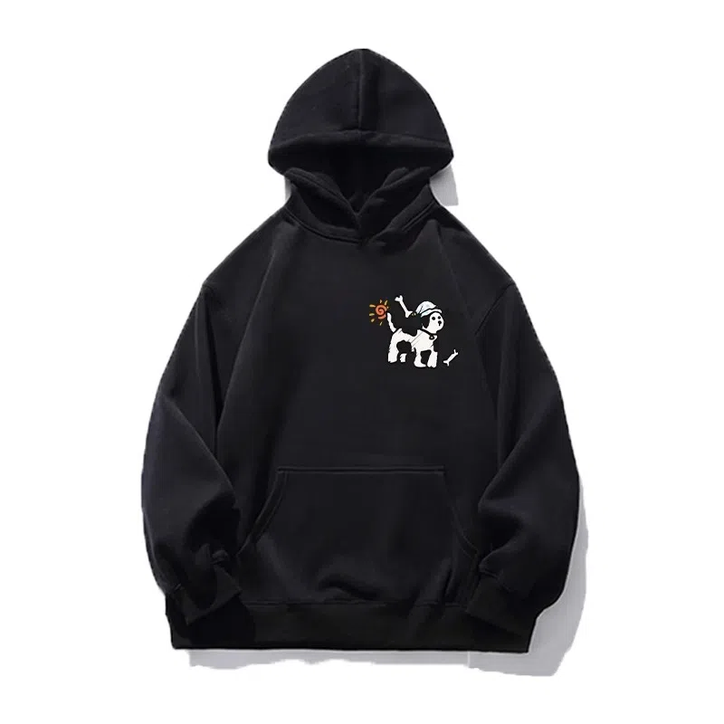 莫代尔 舒适亲肤卡通潮流时尚印花休闲连帽长袖可外穿打底衣 男女同款