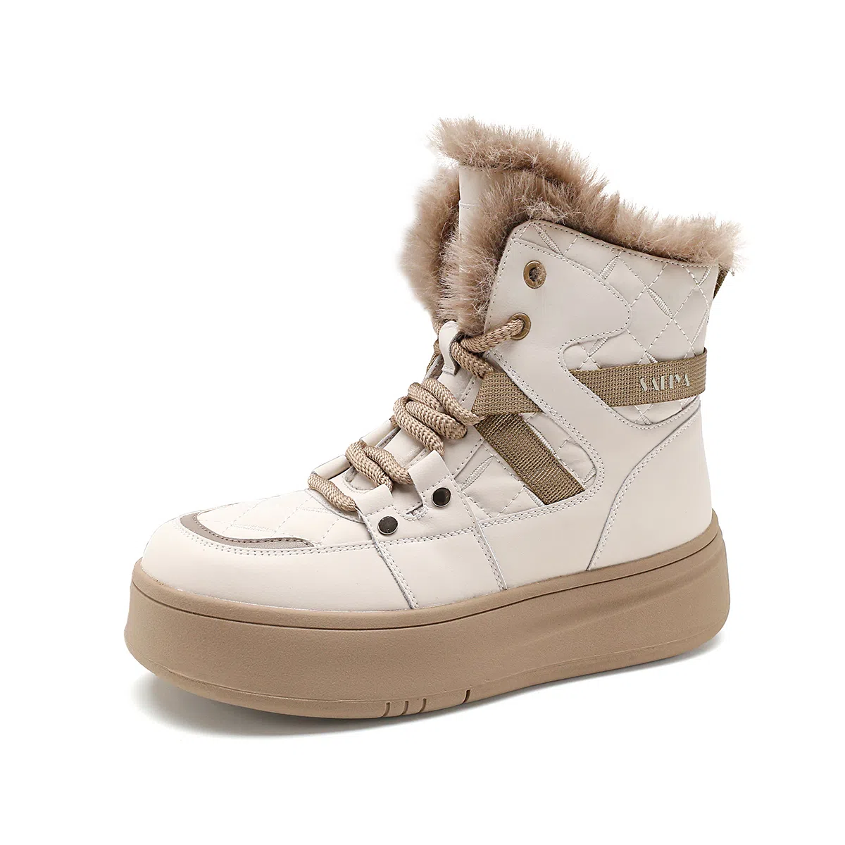 Safiya Snow Boots Beige