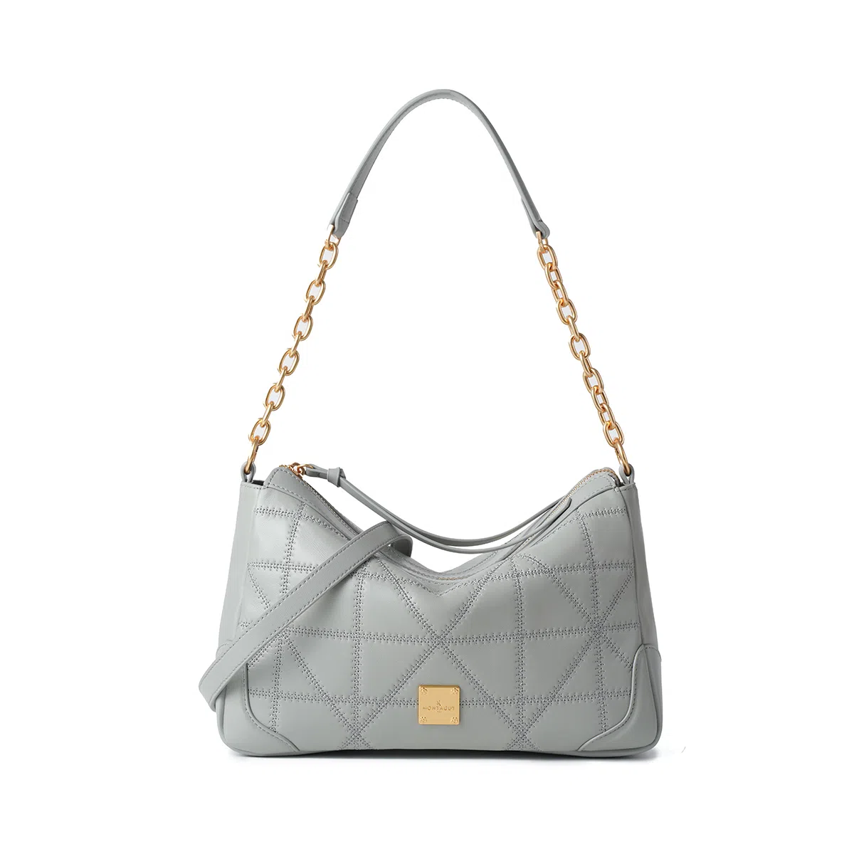 梦特娇 法式松弛小香风时尚简约 羊皮 腋下包斜挎包单肩包 常规 女款 岩石灰/橡果色/椰奶白/黑色