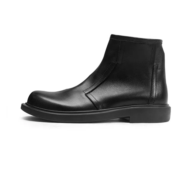 维戈 头层牛皮 时尚百搭潮流圆头 短靴 男款