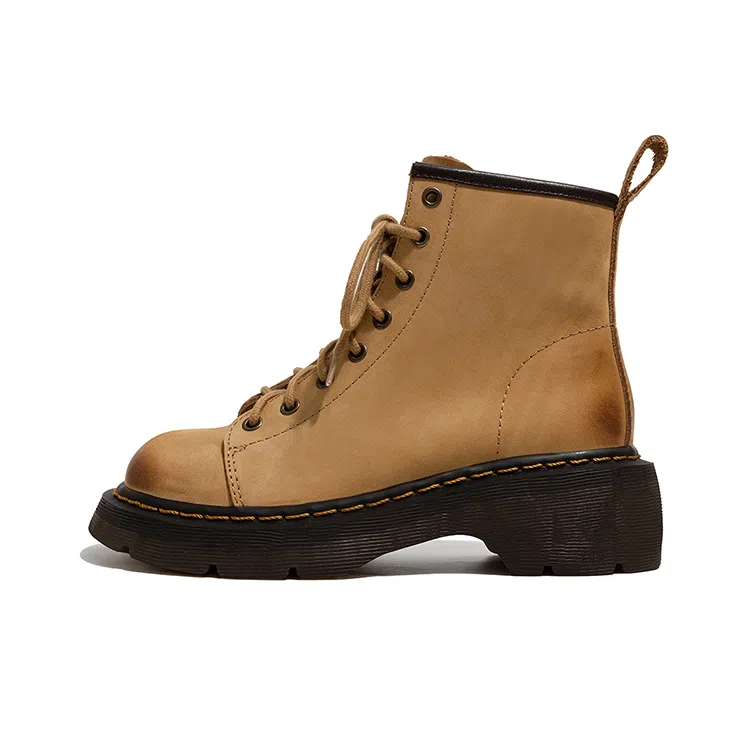 老喵 复古休闲简约 马丁靴 女款 棕色