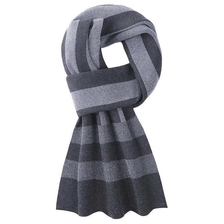 红豆 保暖加厚经典英伦格 羊毛 绒线围巾 男款