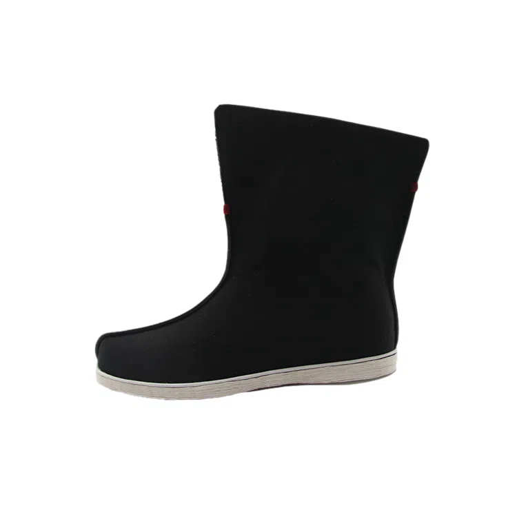 布鞋 内联升 男千手工千层底 工装靴 布 手工千层底 短靴 男款 黑色