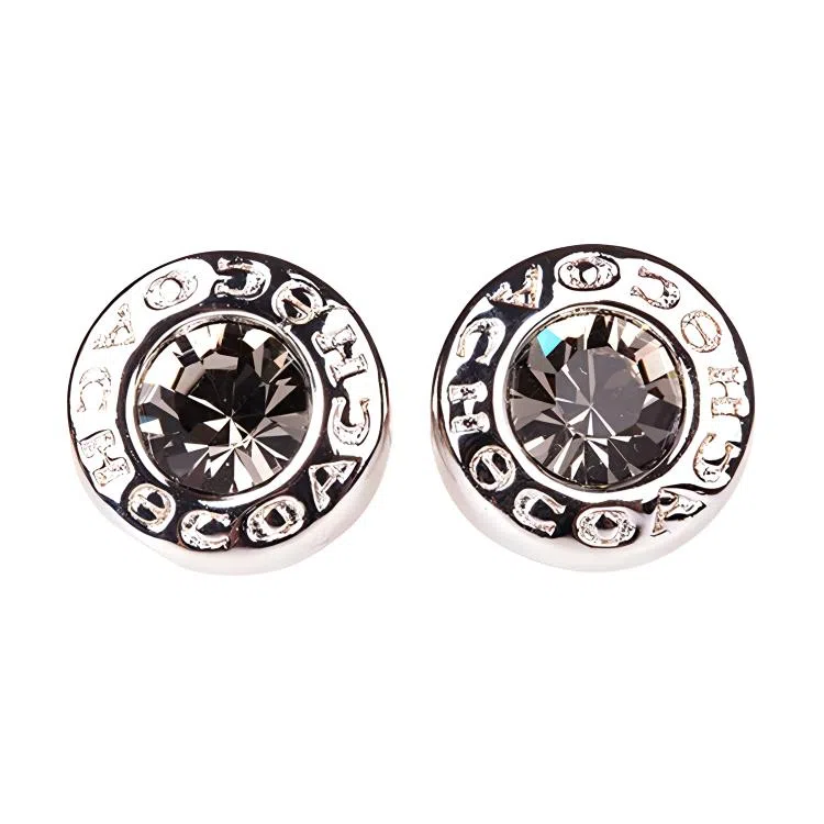 COACH Open Stone Earrings Silver