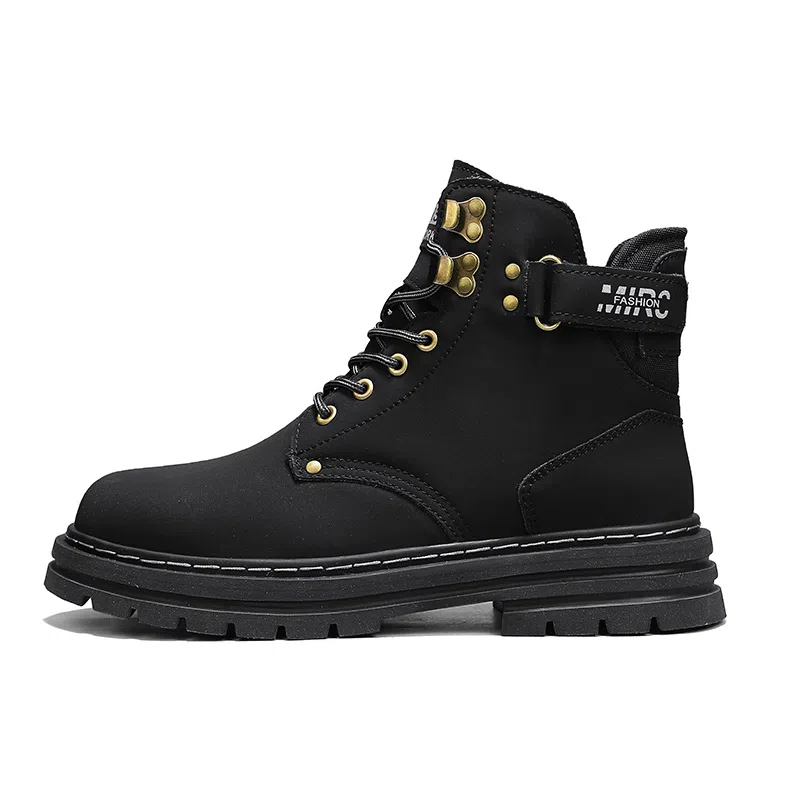 季公羊 牛剖层革 百搭通勤潮流 短筒 马丁靴 男女同款