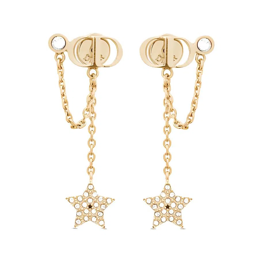 Dior Cd Star Earrings Gold