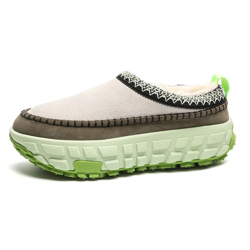 威世米邦 牛反绒 保暖防滑 轮胎厚底设计感加绒加厚 及踝 雪地靴 男女同款