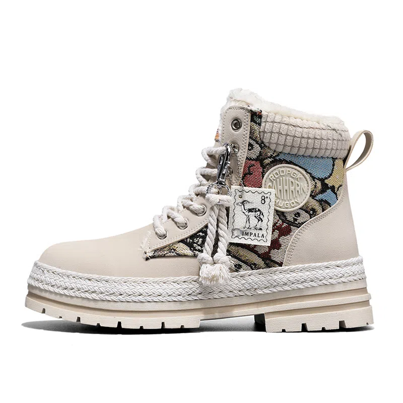 CAHHRRN PU Warm Short Martin Boots Men