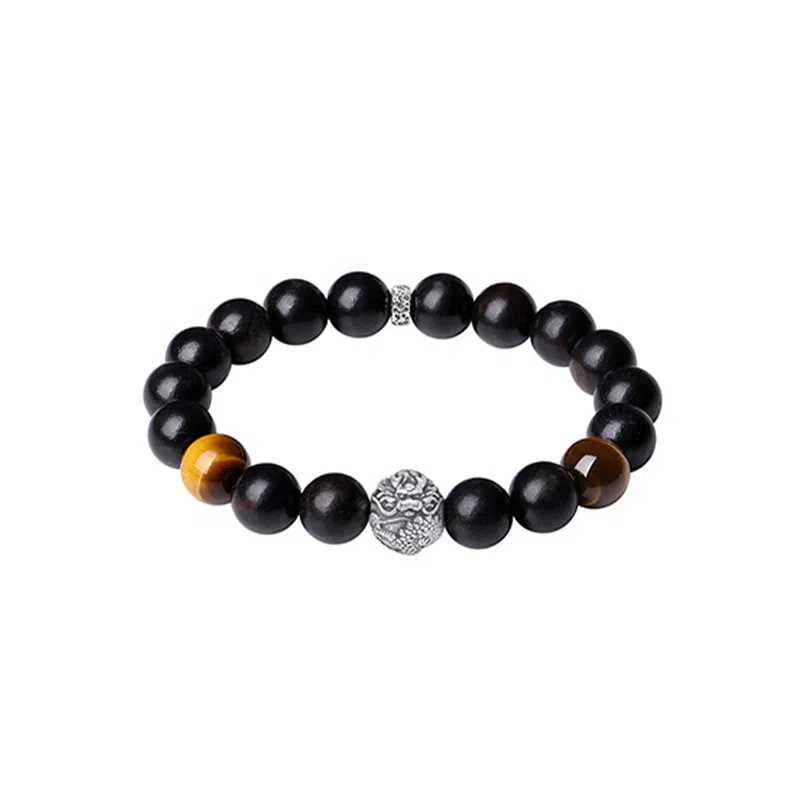 中国珠宝 龙腾虎跃手饰 龙腾虎跃 时来运转 古朴厚重 质感细腻 哑光质感 古朴韵味 霸气十足 虎眼石 手串 男女同款情侣款