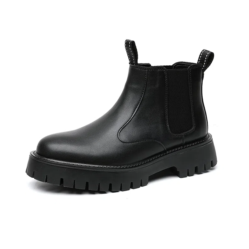 融合时尚潮流与法式复古的英伦风厚底耐磨靴 短筒 经典切尔西靴 男款