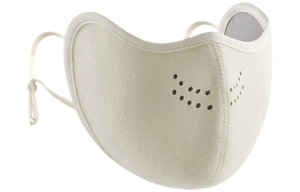 优幽兰 韩系氛围感骑车保暖冬季百搭时尚纯色高级感加厚透气立体护眼角高颜值防风防寒显脸小 聚酯纤维 口罩 女款