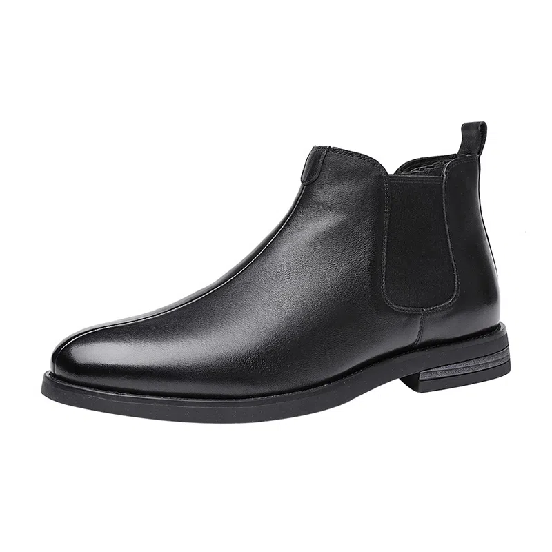 澳伦 头层牛皮 软皮舒适 及踝 切尔西靴 男款 棕色