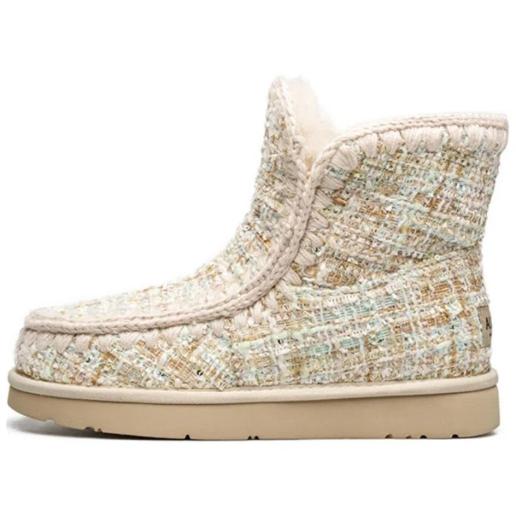 AU&MU Knit Pattern Snow Boots