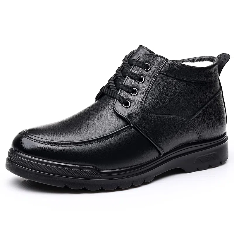 Poitulas Men's Leather Ankle Boots Black