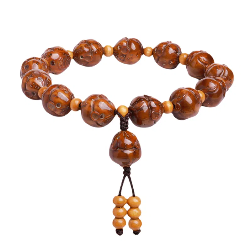 木盛缘 呆萌可爱金钱鼠盘完解压福禄平安招财纳福转运上岸有钱花手持手链 紫金鼠 手串 男女同款情侣款