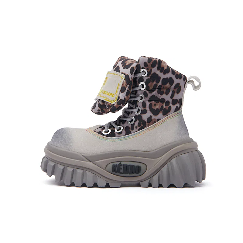 KEDDO Retro Leopard Platform Boots