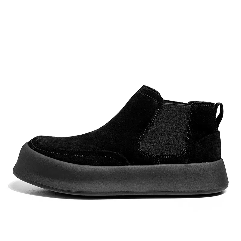 威世米邦 牛反绒 百搭舒适 厚底 短筒 切尔西靴 男款 棕色