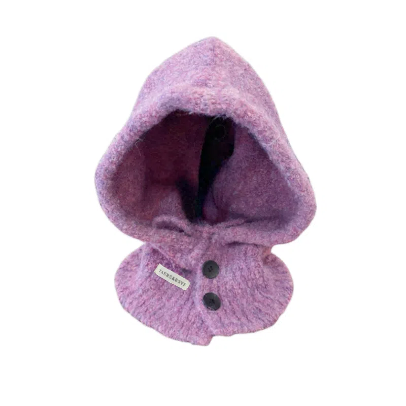 北极绒 韩版巴拉克拉法帽秋冬一体加厚保暖针织护耳帽时尚百搭款 羊毛混纺 斗篷帽 女款