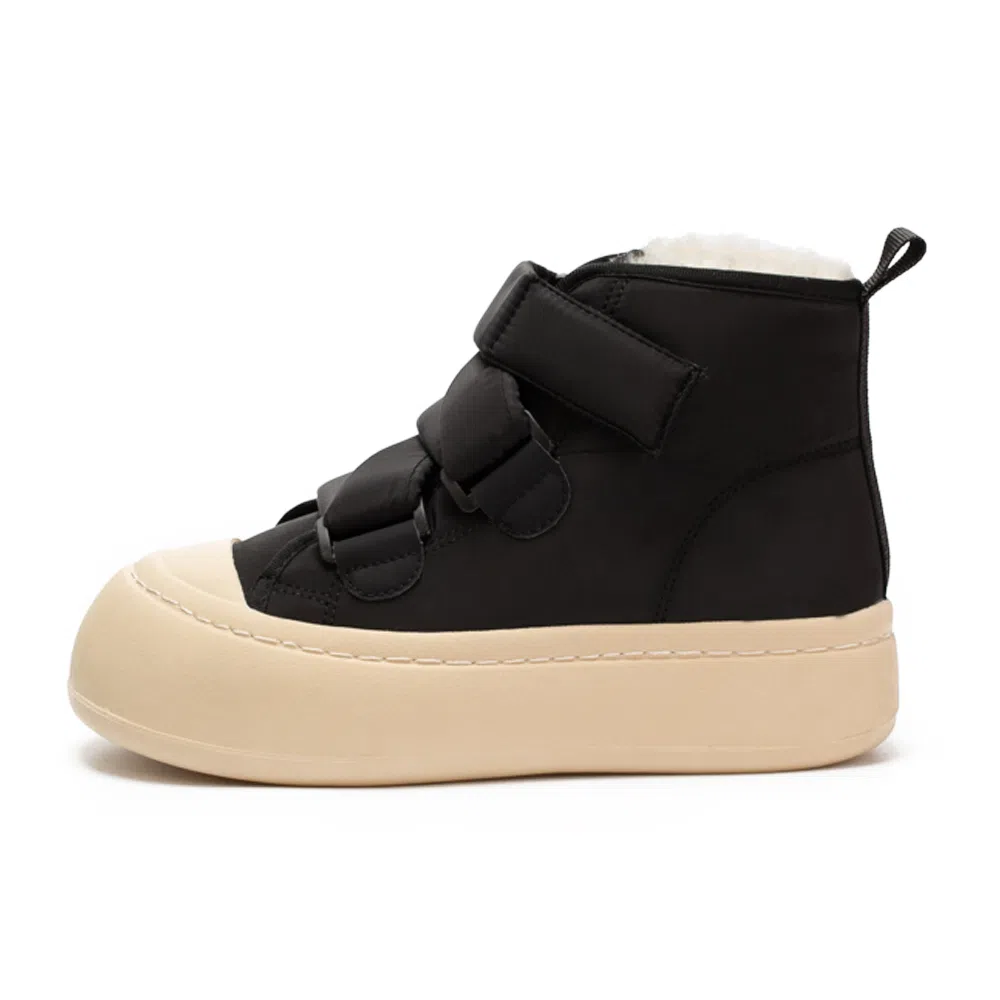 尊儿 合成革 时尚休闲 短中筒 雪地靴 男女同款