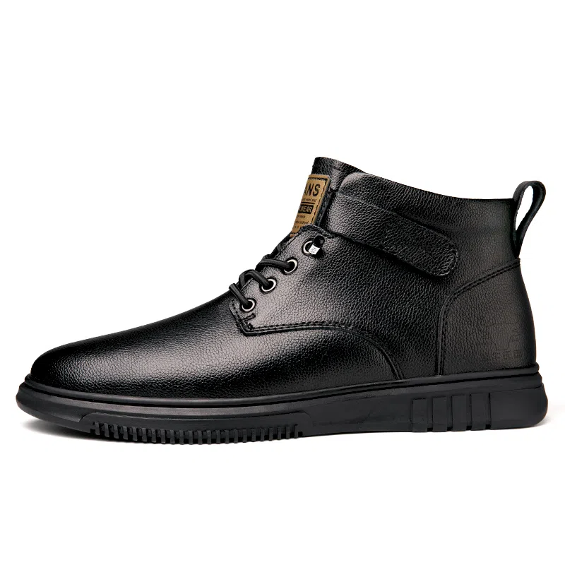 公牛氏邸 圆头系带 舒适轻便 耐磨百搭 短靴 男款 黑色