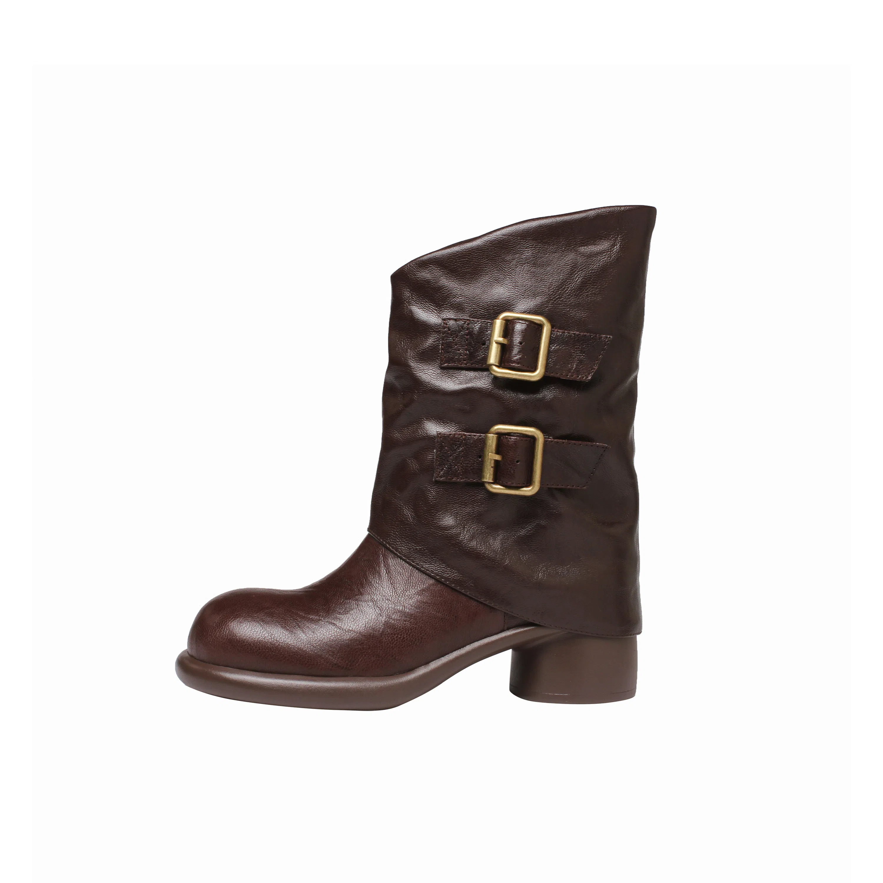 Yeezyy Reezy Wool Round Toe Ankle Boots 5cm Heel Women