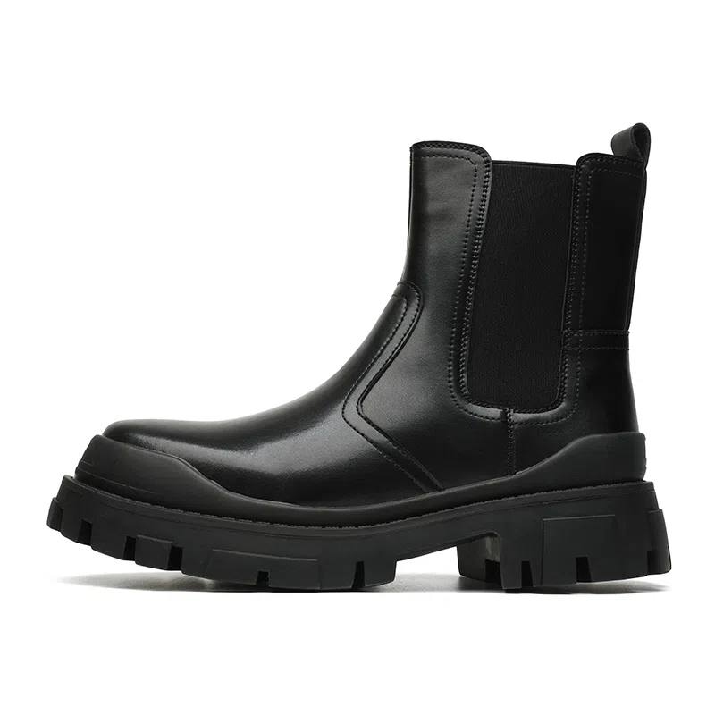 卡奇奥蒂 超纤皮 英伦风时尚百搭 中筒 切尔西靴 男款 黑色
