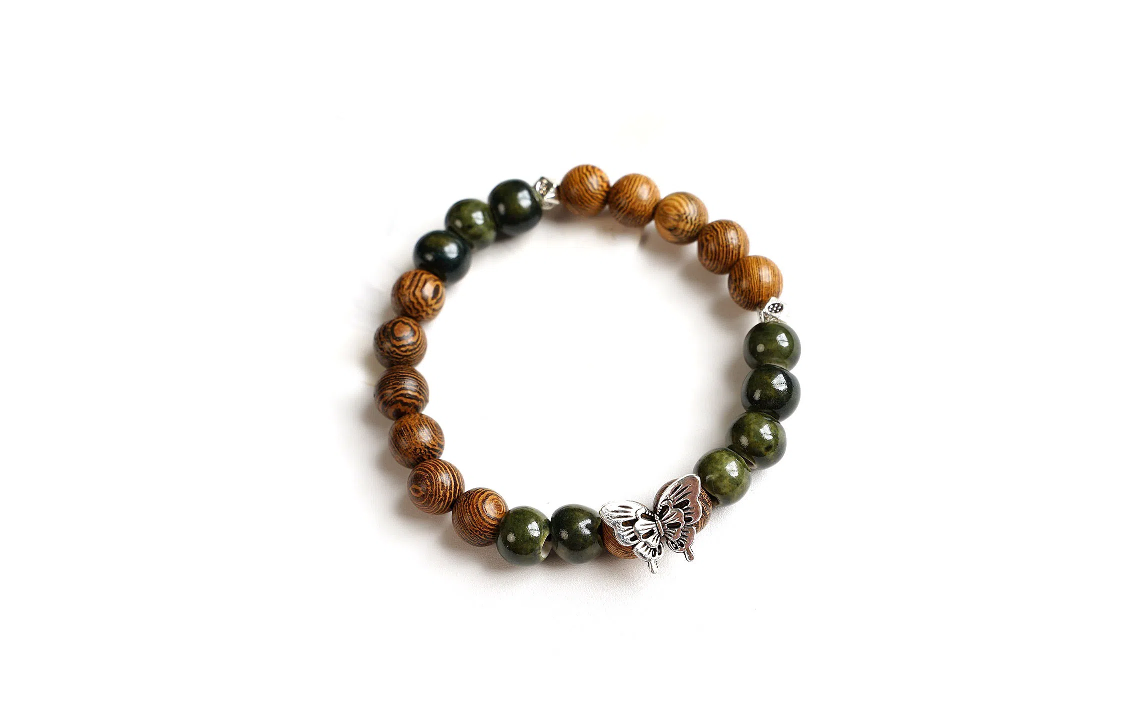 金瑞邦 新中式国潮 元气朵朵精准桃花偶遇佳侣 校园穿搭高级感桃运蝴蝶好运 檀木 手串 男女同款情侣款