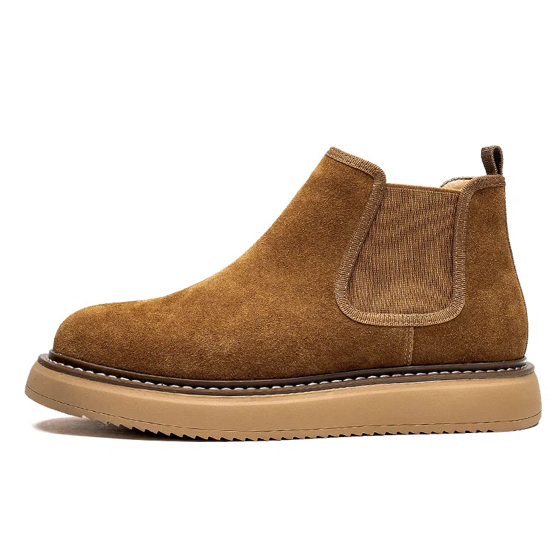 小红人 牛反绒 舒适时尚 一脚蹬 切尔西靴 男
