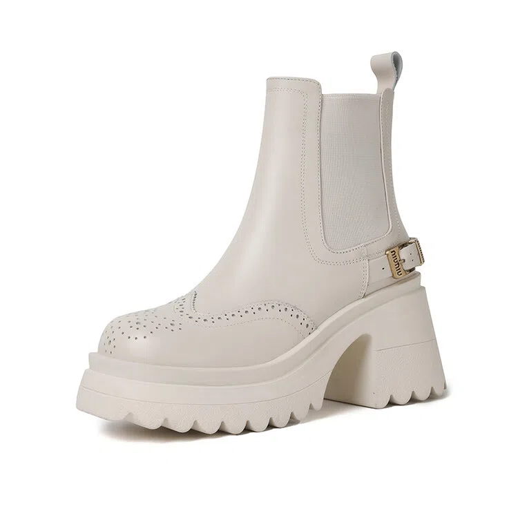 苏颜娇 头层牛皮 百搭时尚 短筒 切尔西靴 女款