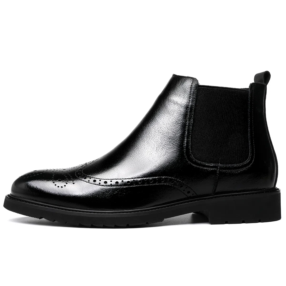 法派 头层牛皮 英伦 加绒舒适 百搭防滑 时尚耐磨 中筒 切尔西靴 男款