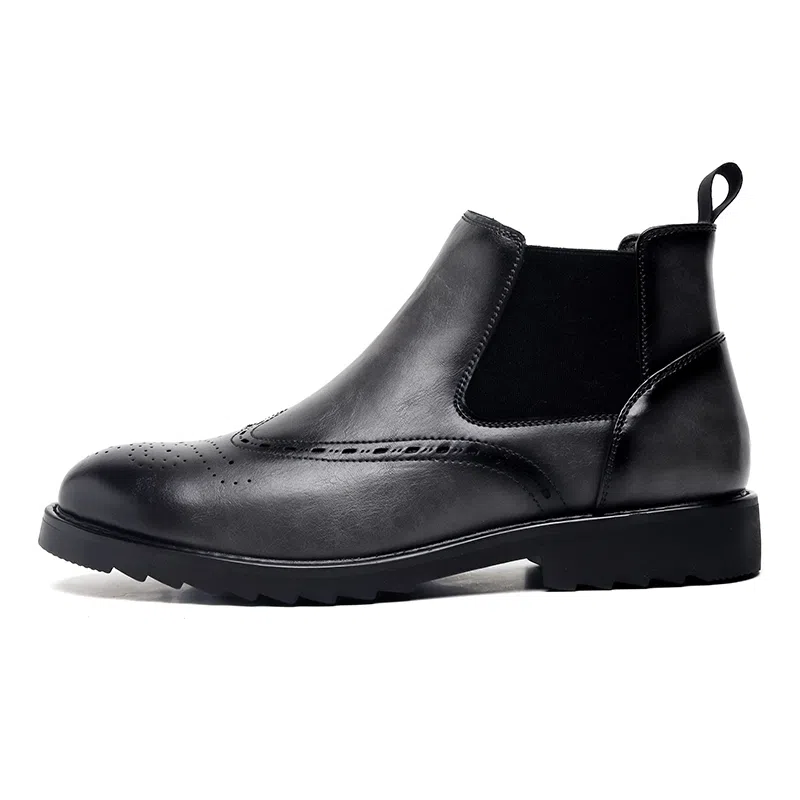 罗蒙 超纤皮 百搭通勤潮流 短筒 切尔西靴 男款