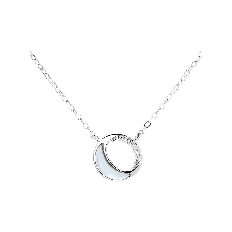 中国珠宝 白月光锁骨链 星辰会陨落  轨道会迁移  或许再也见不到你我会记得  你的光芒温暖过我的眼睛 足银 项链 女款