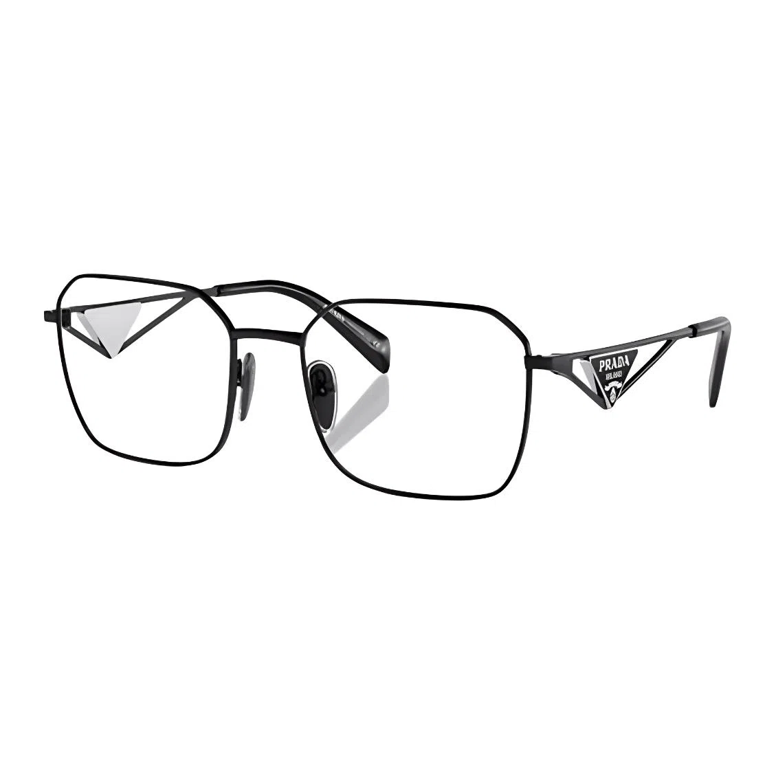 Prada Logo Irregular Optical Frame Black