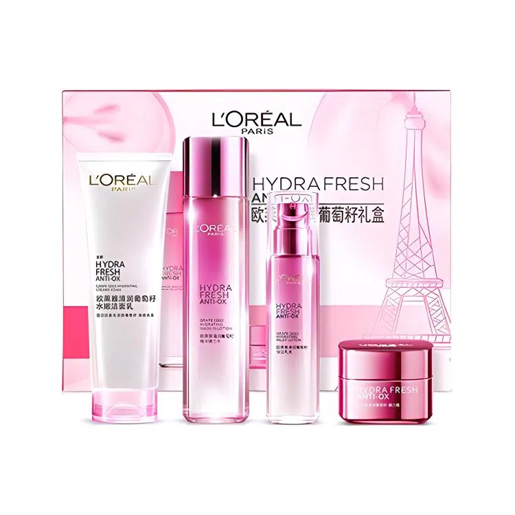 欧莱雅 葡萄籽 护肤套装 保湿修护 四件套